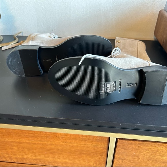 Gray misty suede all saints combat boots size 39 8.5 - Picture 3 of 5